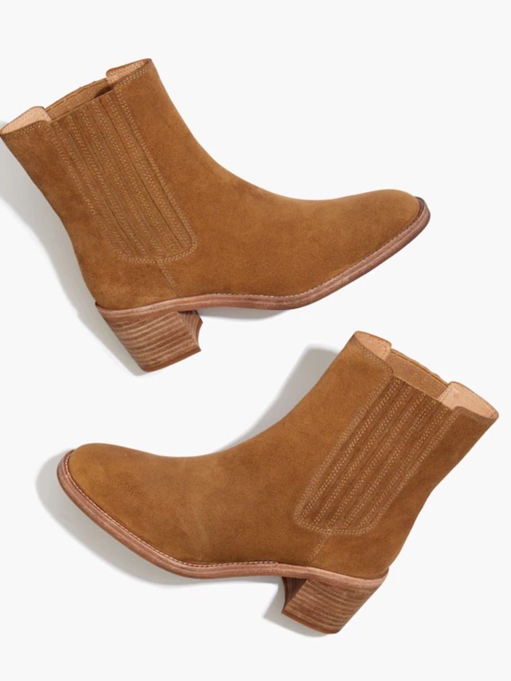 Madewell Suede Ankle Boots in Chestnut